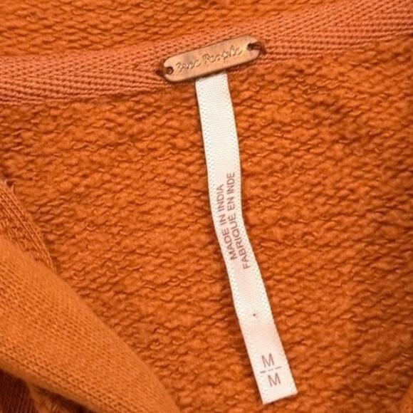 Free People Tiered Trapeze Zip Sweatshirt In Orange - Picture 7 of 8